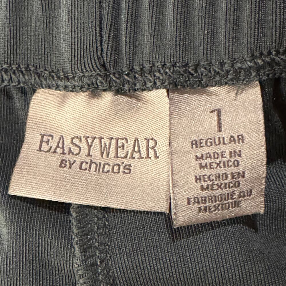 Easywear by Chico’s SZ 1 (Medium) Straight Pants Liquid Knit Stretch Career Gray - Picture 6 of 8